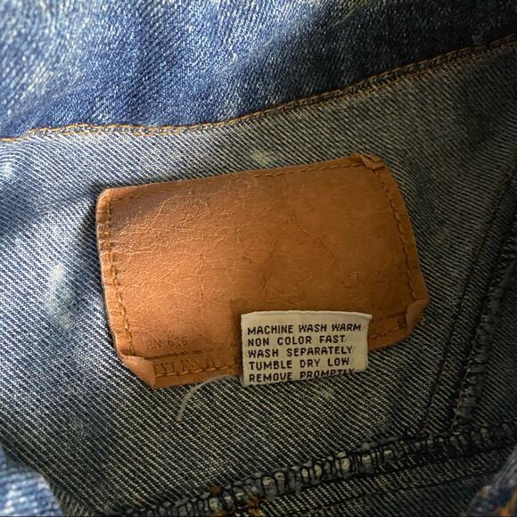 Texas Tuff Acid Wash 1988 Denim Jean Jacket Sz M - Picture 3 of 11